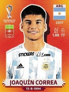 Figurina Joaquín Correa - FIFA World Cup Qatar 2022. International Edition - Panini