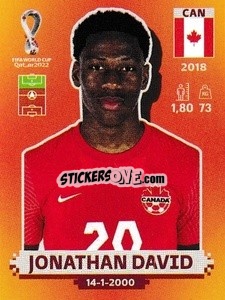 Figurina Jonathan David - FIFA World Cup Qatar 2022. International Edition - Panini