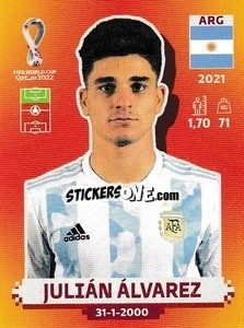 Figurina Julián Álvarez - FIFA World Cup Qatar 2022. International Edition - Panini