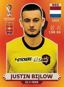Sticker Justin Bijlow - FIFA World Cup Qatar 2022. International Edition - Panini