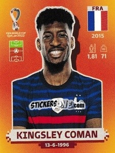 Sticker Kingsley Coman - FIFA World Cup Qatar 2022. International Edition - Panini
