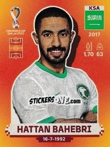 Cromo KSA15 Hattan Bahebri - FIFA World Cup Qatar 2022. International Edition - Panini