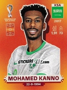 Figurina KSA16 Mohamed Kanno - FIFA World Cup Qatar 2022. International Edition - Panini