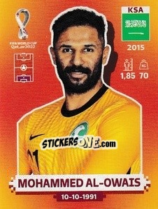 Figurina KSA3 Mohammed Al-Owais - FIFA World Cup Qatar 2022. International Edition - Panini
