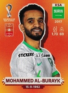Figurina KSA7 Mohammed Al-Burayk - FIFA World Cup Qatar 2022. International Edition - Panini