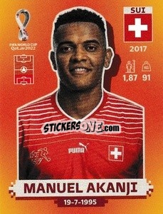 Sticker Manuel Akanji - FIFA World Cup Qatar 2022. International Edition - Panini