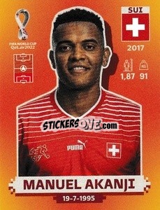 Figurina Manuel Akanji - FIFA World Cup Qatar 2022. International Edition - Panini