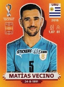 Figurina Matías Vecino - FIFA World Cup Qatar 2022. International Edition - Panini