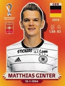 Cromo Matthias Ginter - FIFA World Cup Qatar 2022. International Edition - Panini