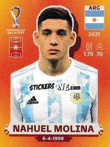 Cromo Nahuel Molina - FIFA World Cup Qatar 2022. International Edition - Panini