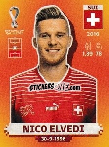 Figurina Nico Elvedi - FIFA World Cup Qatar 2022. International Edition - Panini