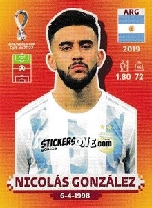 Figurina Nicolás González - FIFA World Cup Qatar 2022. International Edition - Panini