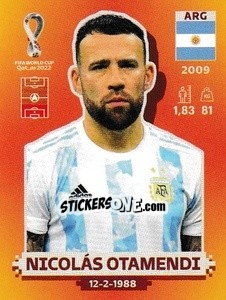 Sticker Nicolás Otamendi - FIFA World Cup Qatar 2022. International Edition - Panini