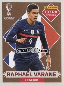 Cromo Raphaël Varane (France) - FIFA World Cup Qatar 2022. International Edition - Panini