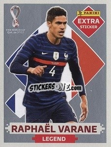 Cromo Raphaël Varane (France) - FIFA World Cup Qatar 2022. International Edition - Panini