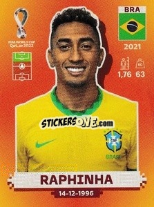 Figurina Raphinha - FIFA World Cup Qatar 2022. International Edition - Panini