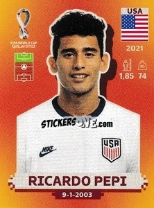 Cromo Ricardo Pepi - FIFA World Cup Qatar 2022. International Edition - Panini