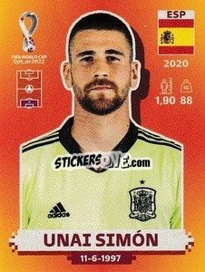 Cromo Unai Simón - FIFA World Cup Qatar 2022. International Edition - Panini