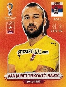 Figurina Vanja Milinković-Savić - FIFA World Cup Qatar 2022. International Edition - Panini