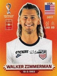 Sticker Walker Zimmerman - FIFA World Cup Qatar 2022. International Edition - Panini