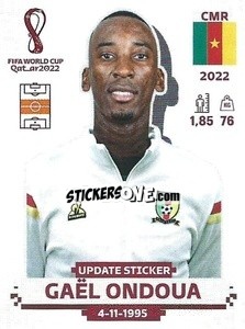 Sticker Gaël Ondoua - FIFA World Cup Qatar 2022. Standard Edition - Panini