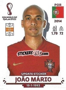 Figurina João Mário - FIFA World Cup Qatar 2022. Standard Edition - Panini