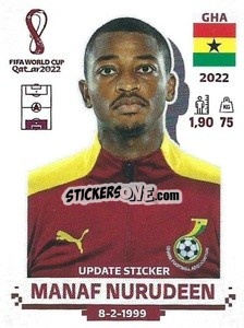 Sticker Manaf Nurudeen - FIFA World Cup Qatar 2022. Standard Edition - Panini