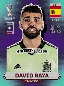 Sticker David Raya - FIFA World Cup Qatar 2022. Standard Edition - Panini