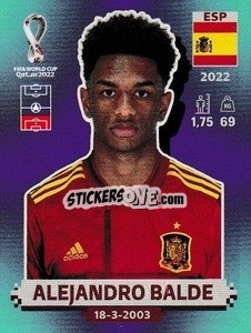 Cromo Alejandro Balde - FIFA World Cup Qatar 2022. Standard Edition - Panini