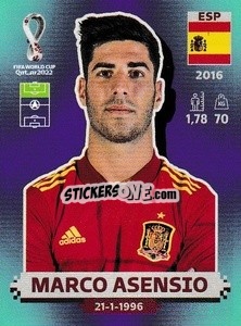 Sticker Marco Asensio - FIFA World Cup Qatar 2022. Standard Edition - Panini