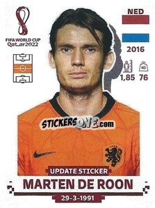 Figurina Marten De Roon - FIFA World Cup Qatar 2022. Standard Edition - Panini