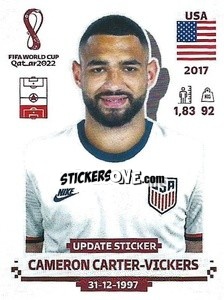 Sticker Cameron Carter-Vickers - FIFA World Cup Qatar 2022. Standard Edition - Panini