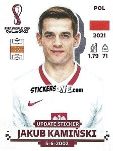 Figurina Jakub Kamiński - FIFA World Cup Qatar 2022. Standard Edition - Panini