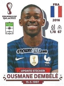 Sticker Ousmane Dembélé - FIFA World Cup Qatar 2022. Standard Edition - Panini