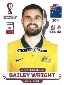 Sticker Bailey Wright - FIFA World Cup Qatar 2022. Standard Edition - Panini