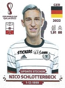 Sticker Nico Schlotterbeck - FIFA World Cup Qatar 2022. Standard Edition - Panini