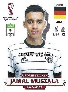 Cromo Jamal Musiala - FIFA World Cup Qatar 2022. Standard Edition - Panini