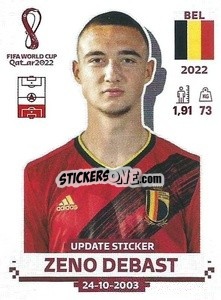 Sticker Zeno Debast - FIFA World Cup Qatar 2022. Standard Edition - Panini