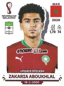 Figurina Zakaria Aboukhlal - FIFA World Cup Qatar 2022. Standard Edition - Panini