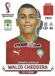 Figurina Walid Cheddira - FIFA World Cup Qatar 2022. Standard Edition - Panini