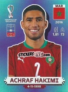Sticker Achraf Hakimi - FIFA World Cup Qatar 2022. Standard Edition - Panini