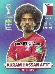 Sticker Akram Hassan Afif - FIFA World Cup Qatar 2022. Standard Edition - Panini
