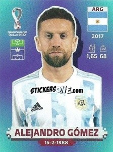 Figurina Alejandro Gómez - FIFA World Cup Qatar 2022. Standard Edition - Panini