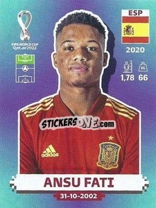 Figurina Ansu Fati - FIFA World Cup Qatar 2022. Standard Edition - Panini