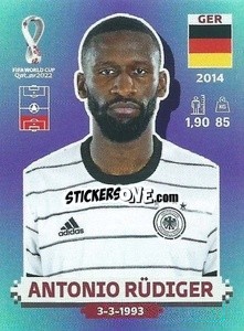 Sticker Antonio Rüdiger - FIFA World Cup Qatar 2022. Standard Edition - Panini