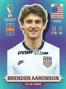 Sticker Brenden Aaronson - FIFA World Cup Qatar 2022. Standard Edition - Panini