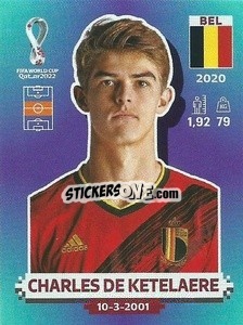 Figurina Charles De Ketelaere - FIFA World Cup Qatar 2022. Standard Edition - Panini