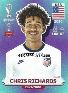 Sticker Chris Richards - FIFA World Cup Qatar 2022. Standard Edition - Panini