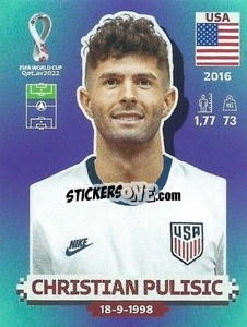 Cromo Christian Pulisic - FIFA World Cup Qatar 2022. Standard Edition - Panini