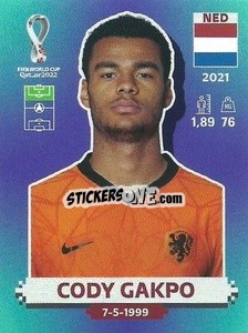 Sticker Cody Gakpo - FIFA World Cup Qatar 2022. Standard Edition - Panini
